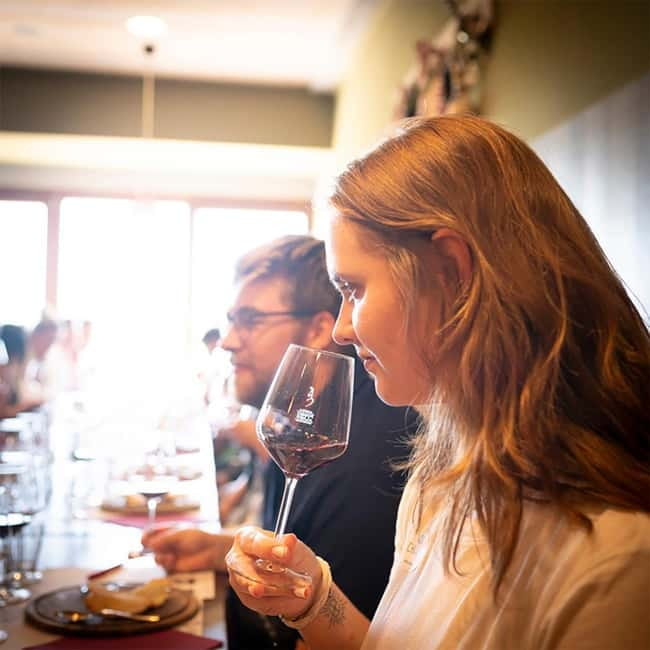 Chianti Grand Tasting: Wines, Oils & Balsamics in the Cellar - Entering the Poggio ai Laghi cellar