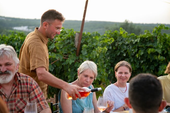 Dinner in the vineyard with wine tasting and walk - White, rosé, and red wine with dinner