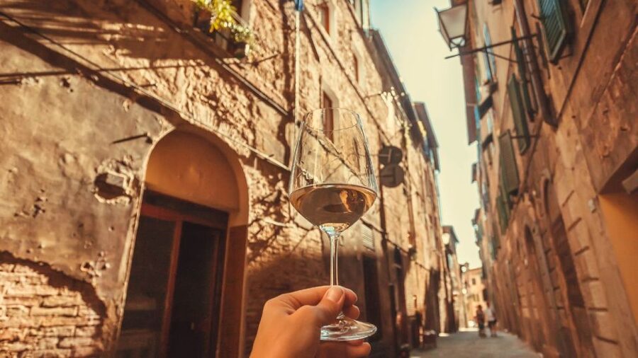 Frascati Wine Road from Rome: Tasting & Lunch - Three wines with views toward Rome