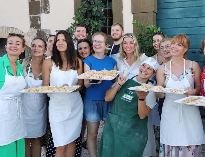 From Rome: Pasta Masterclass & Wine Tour in the Vineyard - Rolling pasta with Chef Paola or Anna Maria