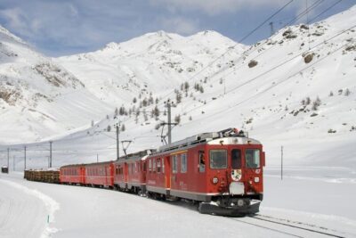 From Saint Moritz: Bernina Red Train with Winery Tasting