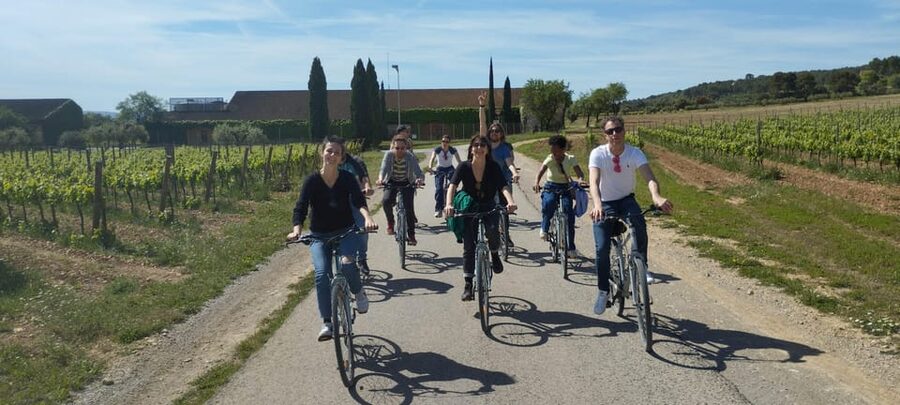 From Sitges: Cycling Tour with Winery visit and Tasting - Tasting grapes, almonds, wine, and cava
