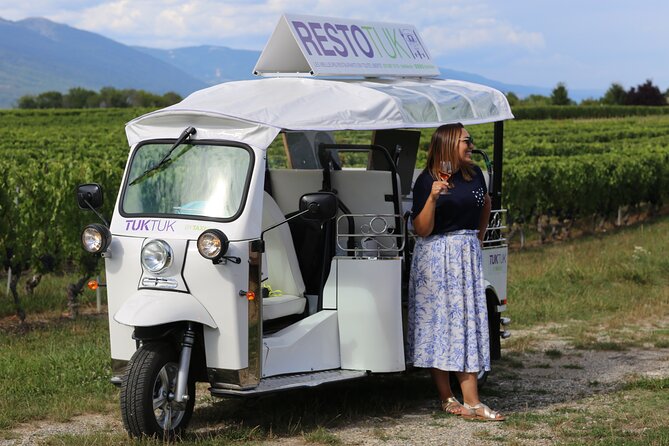Geneva Panoramic & Tasting Vineyards Tour in an Tuk Tuk - Satigny and its old village character