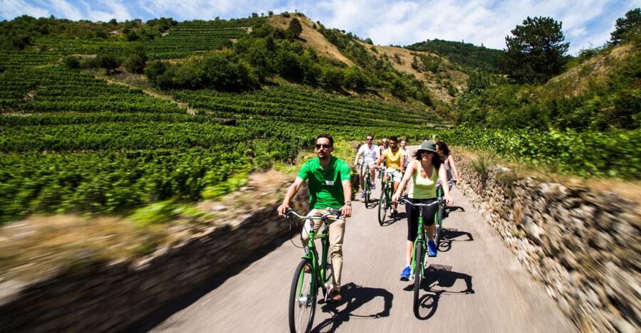 Grape Grazing: Wachau Valley Winery Biking Tour - Cycling out from Krems