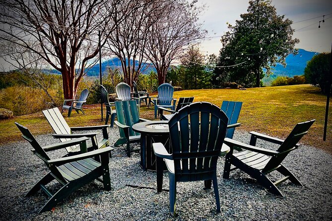 Helen N. Georgia Private Winery Tour, Dine and Shop from Atlanta - Cottage Vineyard pairs wine with mountain views