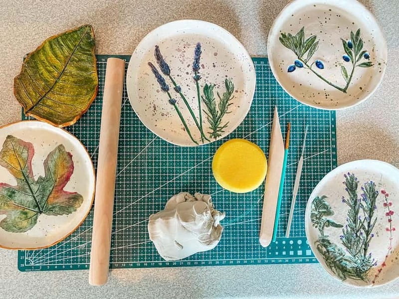 Karpathos: Botanical Clay Workshop & Pottery in a Vineyard - Choosing leaves, herbs, and flowers