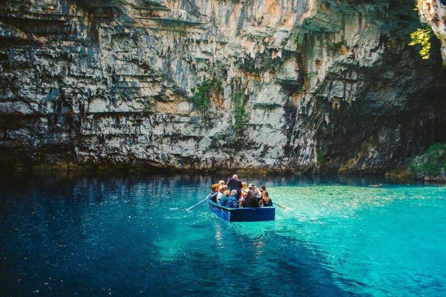 Kefalonia Highlights Robola Winery, Melissani & Fiscardo - Melissani Lake and the short cave boat ride