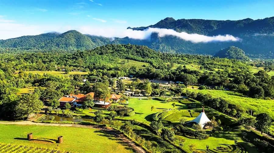 Khao Yai Vineyard Tasting Tour & Horse Farm Visit - PB Valley’s broad property and vineyard tram