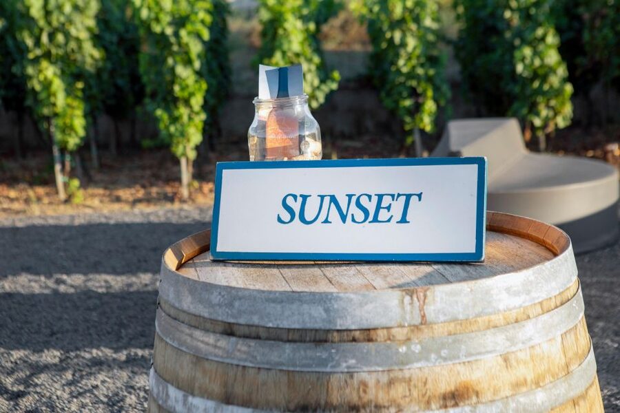 LIPARI WINERY - SUNSET WINE TASTING - Four wines, with the final glasses on the terrace