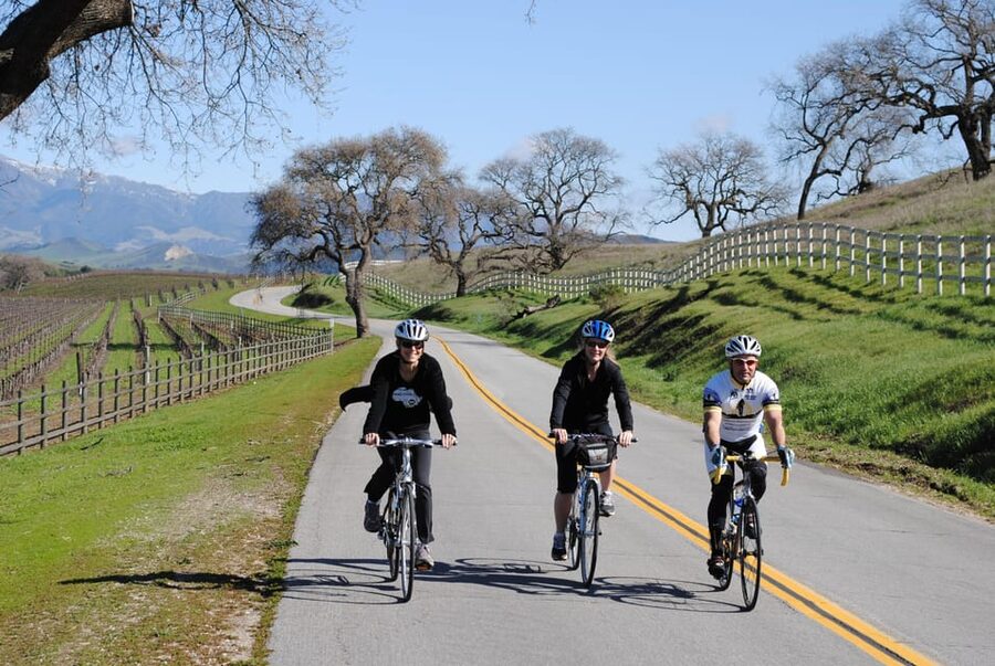 Los Olivos: E-Bike Tour + Vineyard Lunch w/Wine Tasting - The ride back toward Solvang