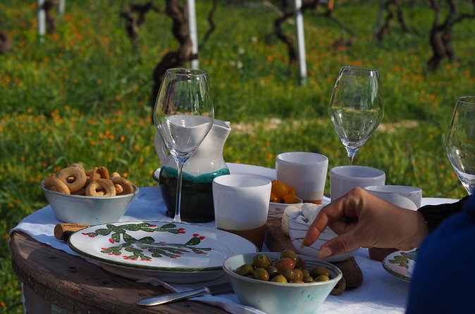 Picnic aperitif in the vineyard of an ancient trullo in Martina Franca - Sunset, lanterns, and the quietest part of the evening
