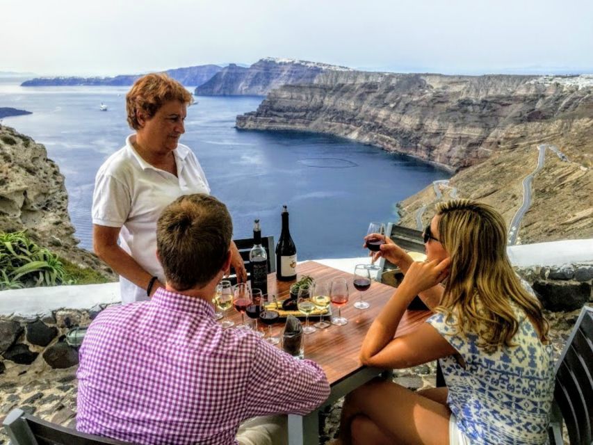 Santorini: Guided Tour to 3 Wineries with Wine Tastings - Anhydrous Cellar Door and its outdoor setting