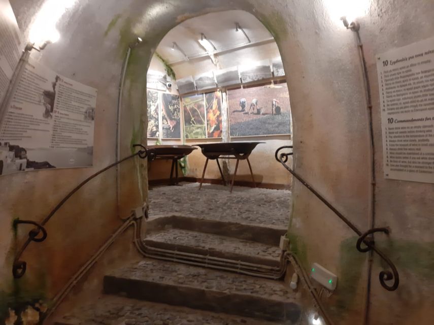 Santorini: Guided Wineries Private Tour with Wine Tastings - Art Space Wine Museum: old cellars and modern Greek art
