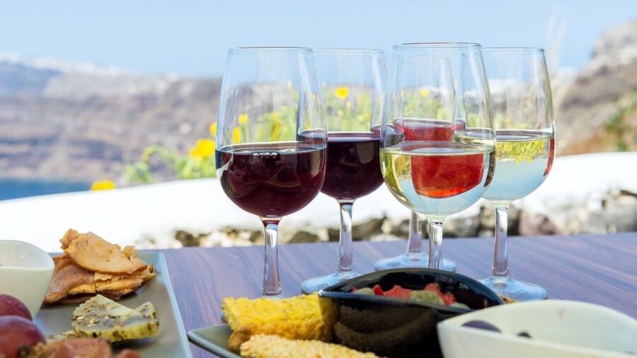 Santorini: Small Group Tour of 3 Local Wineries - Art Space Winery: Wine inside a former pumice cellar