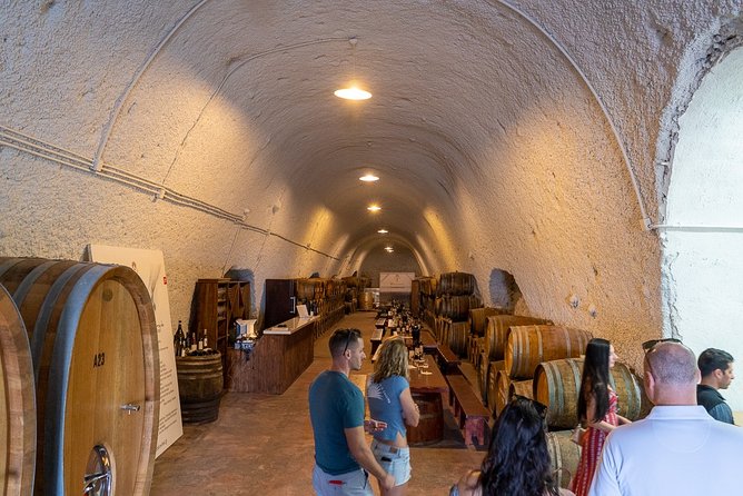 Santorini Wine Roads Tour with Wine Tastings Morning & Sunset - Third winery: wine with a sunset view