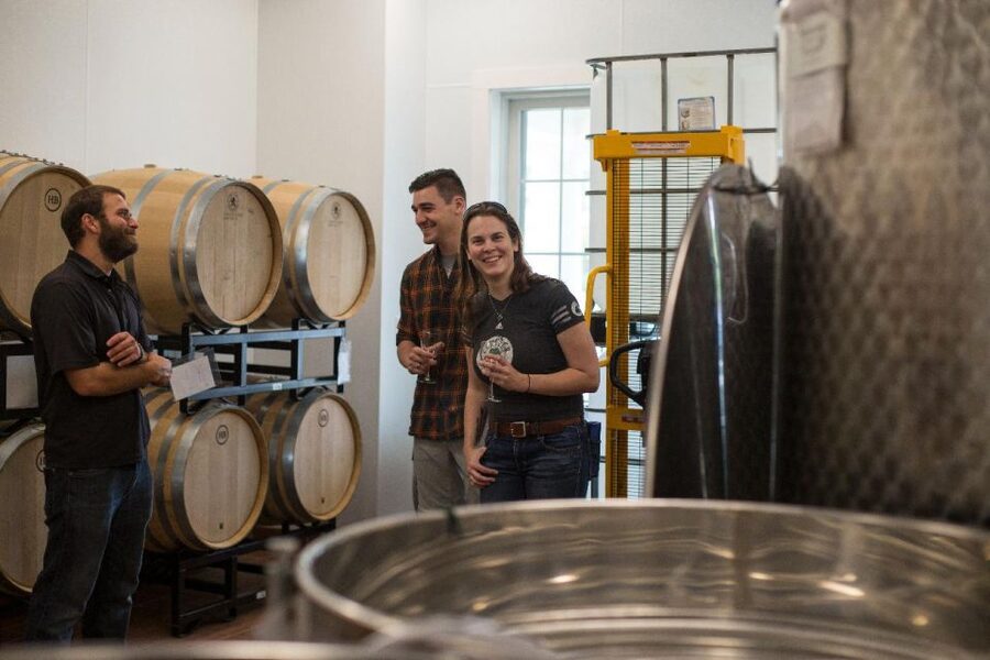 Seven Birches Winery - Meet the Winemakers Winery Tour - Tasting a young wine before it is finished