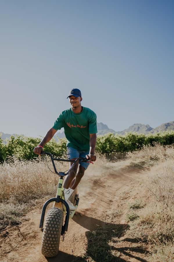 Stellenbosch Winelands downhill gravity Scooter - First run: learning the scooter