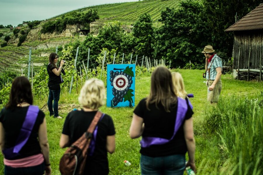 Stuttgart: Guided Vineyards Tour - Wine games keep the group talking