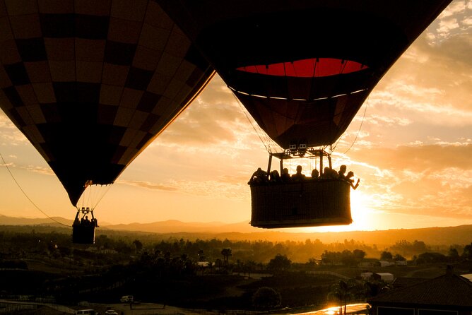 Sunrise Hot Air Balloon Flight over the Temecula Wine Country - The landing and the chase crew