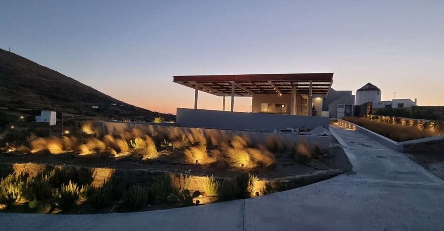 Tinos: Winery Tour and Wine Tasting Paired with Snacks - Four wines on the sea-view terrace
