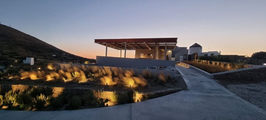 Tinos: Winery Tour and Wine Tasting Paired with Snacks - Arriving at Vaptistis Winery in Steni